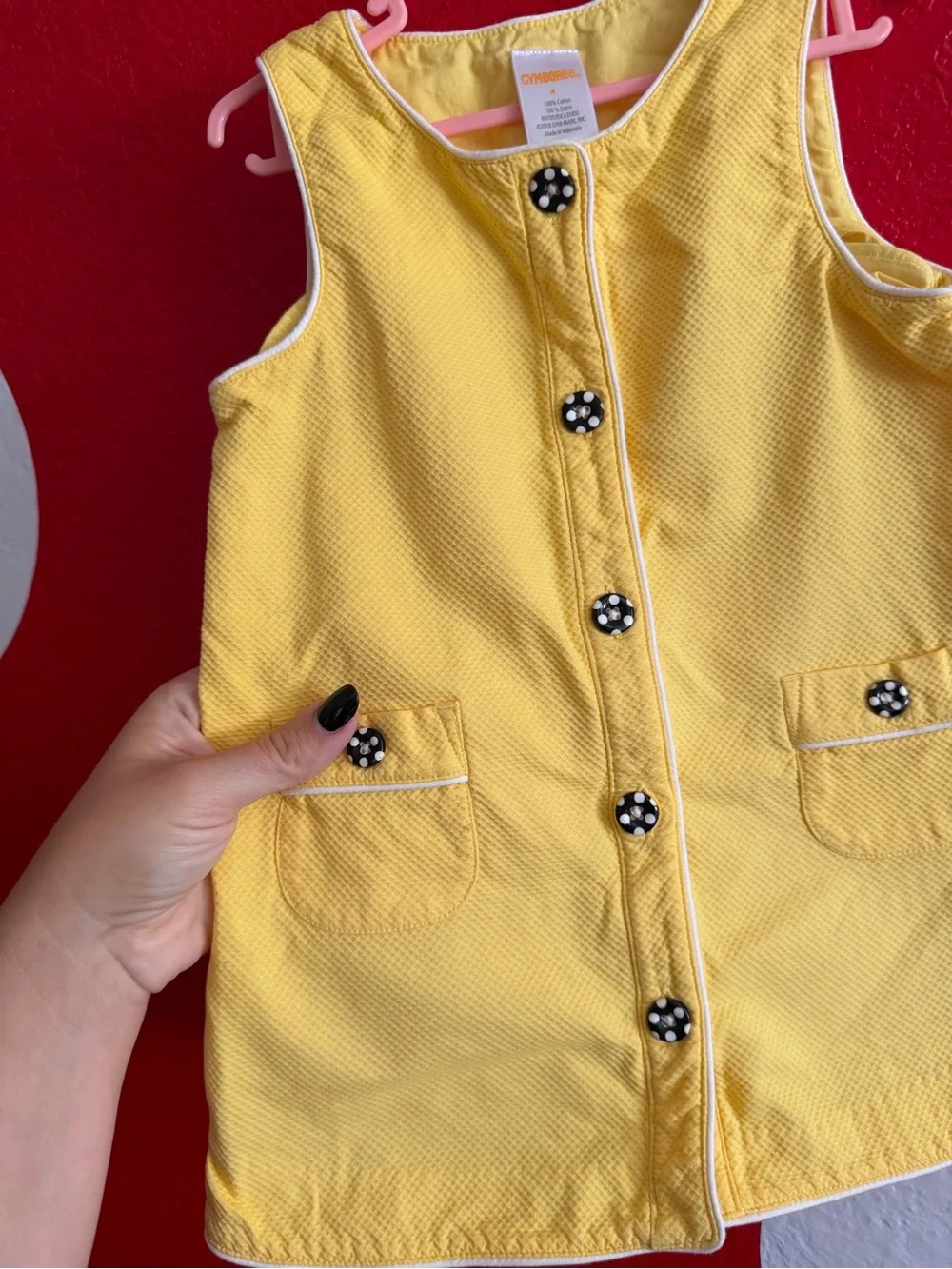 Gymboree Bright Yellow Button-Front Casual Dress